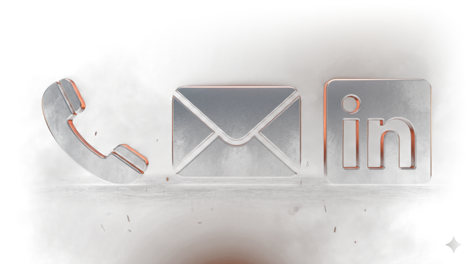 Phone, email, and LinkedIn in forged steel